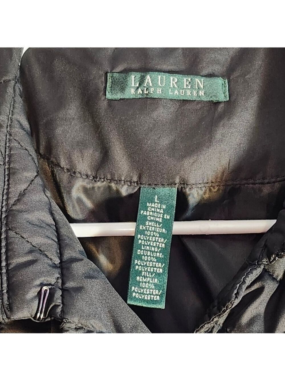 Ralph Lauren Women's Quilted Utility Jacket - Black Sz L - Picture 2 of 8